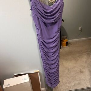 Purple Sleeveless Cowl Neck Gown